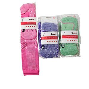 Gmark Womens High-Knee Athletic Full Compression Socks 3-Pack Size Large 8-10